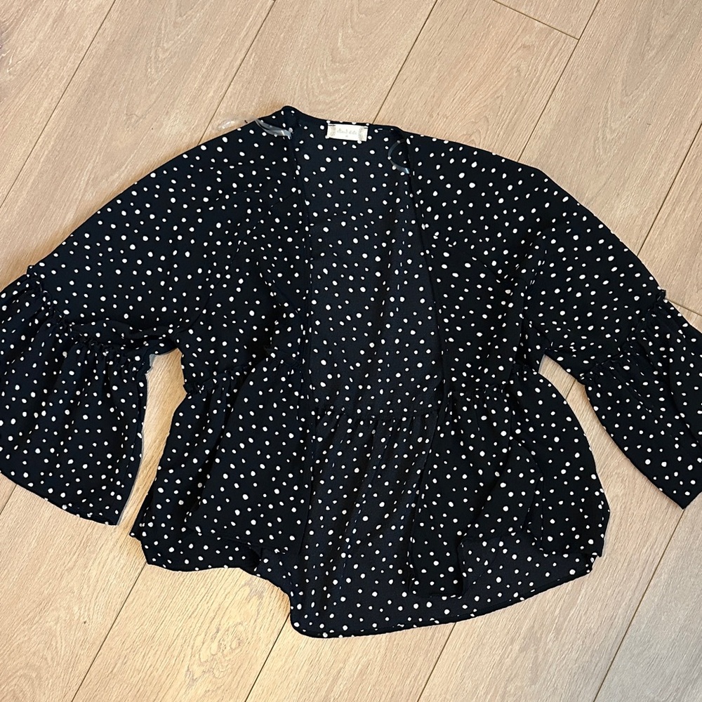 Altar’d State Peplum Polka Dot Women's Top (open front, like cardigan)